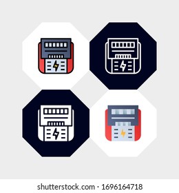 Smart Power Meter Icon Logo Vector Illustration. with four styles, outline, filled outline, flat and glyph. template for website and company