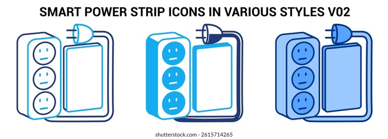 Smart Power Strip icon represented by Automatic Power Strip Blue, Dualline, Dualtone style.