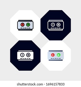 Smart Power Switch Icon Logo Vector Illustration. with four styles, outline, filled outline, flat and glyph. template for website and company