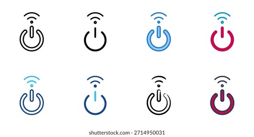 Los iconos inteligentes del sistema de energía establecen una colección de Vector de estilo múltiple. 
