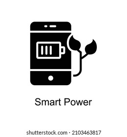 Smart Power vector Solid icon for web isolated on white background EPS 10 file