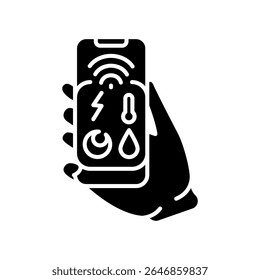 ícone preto plano do utilitário smart predicting. Elemento isolado do vetor. Traçado editável.