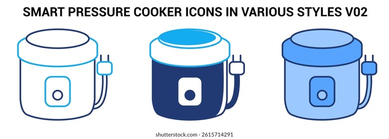 Smart Pressure Cooker icon represented by Automatic Pressure Cooker Blue, Dualline, Dualtone style.