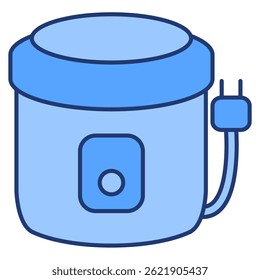 Icono de olla a presión inteligente representado por el estilo azul de la olla a presión automática.