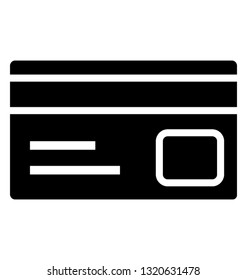 Smart printable card/ credit card glyph icon 