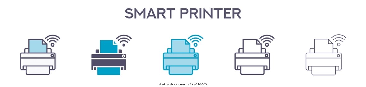 Smart Printer Icon Pack For Graphic Design - Multiple Styles