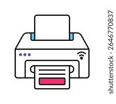 Smart Printer Vector Filled outline illustration style icon. EPS 10 file