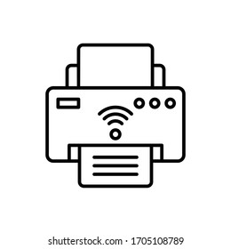 Smart Printer vector illustration. Technology & Smart Working symbol line icon. 