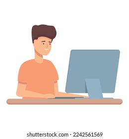 Smart process icon cartoon vector. Science computer. Code work