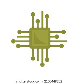 Smart processor icon. Flat illustration of smart processor vector icon isolated on white background