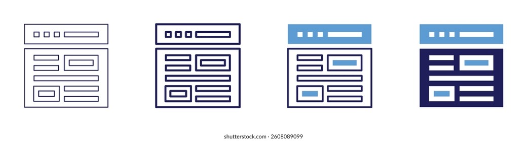 Smart product recommendations icon in 4 different styles. Thin Line, Line, Bold Line, Duotone. Duotone style. Editable stroke.
