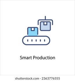 Smart Production Icons set stock illustration.
