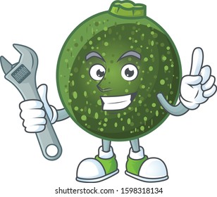 Smart and Professional Mechanic gem squash cartoon character