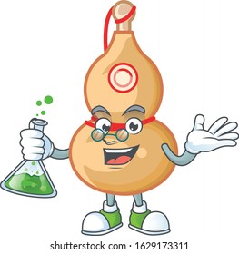 Smart Professor chinese wine bottle cartoon character with glass tube