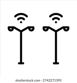 smart public lighting outline icon. smart public lighting line illustration.