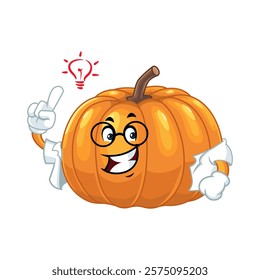 Smart Pumpkin Character with Idea.