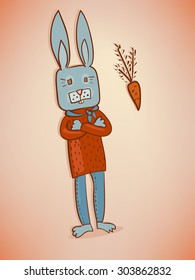smart rabbit and carrot