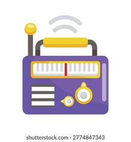 Smart radio icon vector, radio receiver wireless broadcast cartoon vector illustration, portable radio receiver with antenna icon