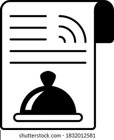 Smart Recipe App Vector Glyph Icon Design, Coronavirus contactless food delivery symbol on white background, Touchless Snacks Delivery Sign, Online Food Ordering Menu Symbol Concept, 