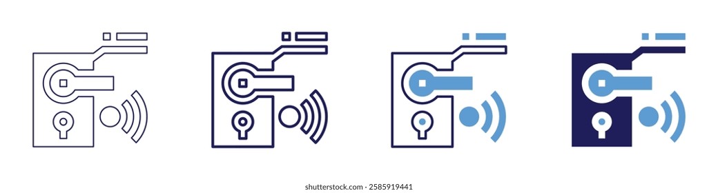 Smart refrigerator icon in 4 different styles. Thin Line, Line, Bold Line, Duotone. Duotone style. Editable stroke.
