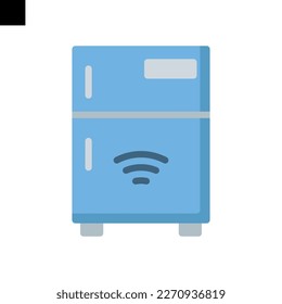 vector de estilo plano de icono de refrigerador inteligente