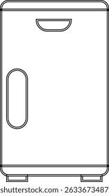 Smart Refrigerator icon. fridge icons sign vector template elements, Kitchen items line art silhouette creativity, Icons for designs, Home Appliances, web page, mobile apps, cooling purposes.