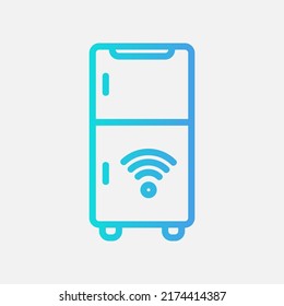 Smart refrigerator icon in gradient style about smart home, use for website mobile app presentation