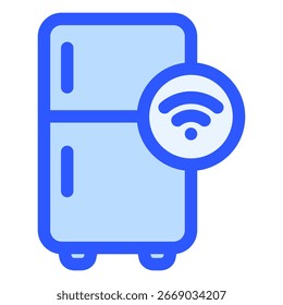 Símbolo de icono de refrigerador inteligente. Ilustración vectorial.