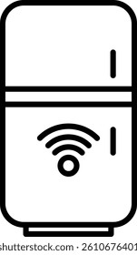 Smart Refrigerator Vector Line Icon Design