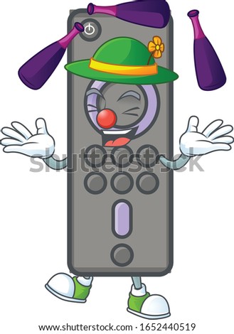 Smart remote control TV cartoon character style playing Juggling