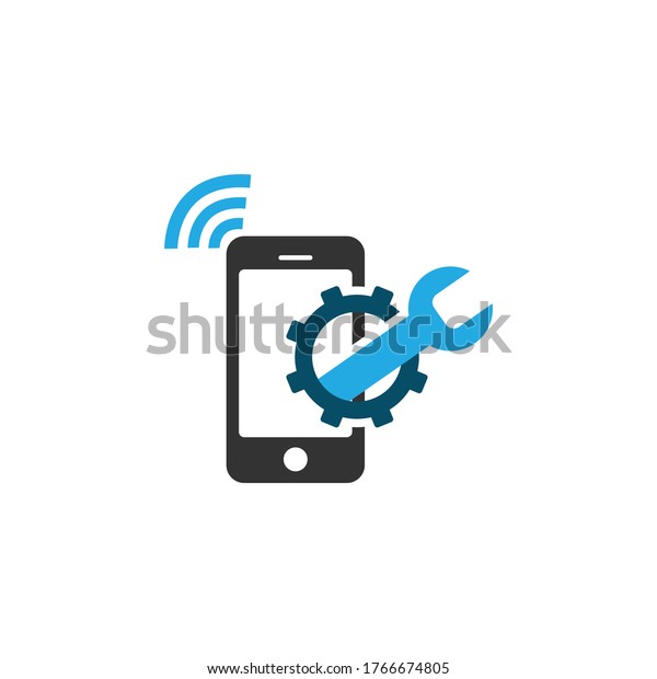 Smart repair technology logo\
ceoncept design vector. Mobile repair logo design vector\
template