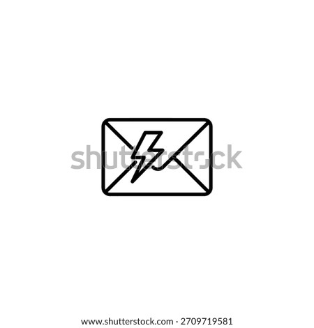 Smart reply symbol showing a lightning bolt superimposed on a mail envelope