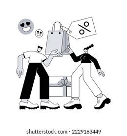 Smart retail abstract concept vector illustration. Smart store, retail innovative solution, IoT, VR concept store, shopping experience, customer preference, buyer behavior abstract metaphor.