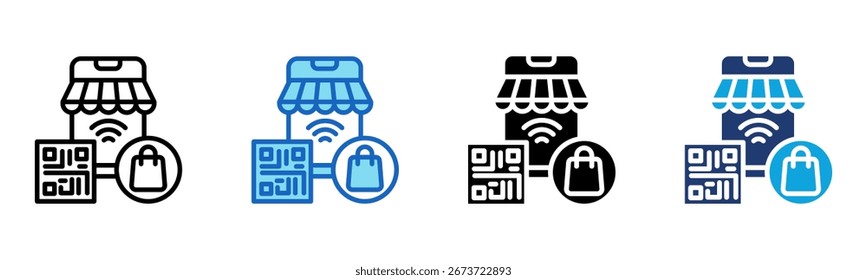 Ícone Smart Retail Ilustração de vetor de vários estilos