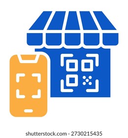 Smart Retail Icon Solid Color Design Vector Illustration