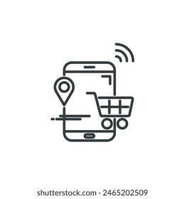 Smart retail icon, vector illustration