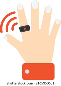 Smart ring Concept, Gesture control handheld use vector color icon design, Wearable technology symbol, Personal Internet of Things Sign, tech togs stock illustration