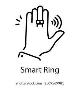 Icono de anillo inteligente en estilo de línea 