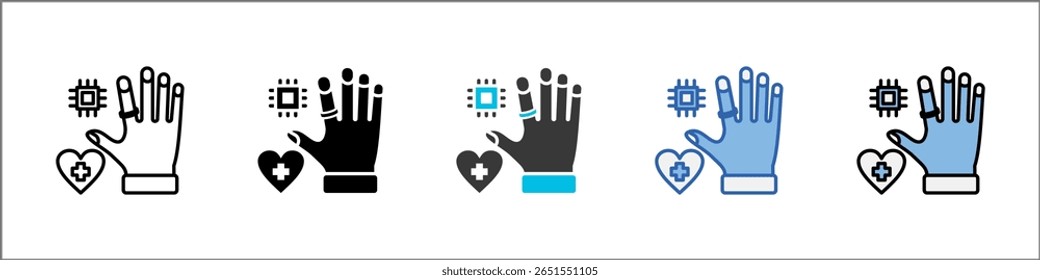 Ilustración multiestilo de paquete de iconos de anillo inteligente