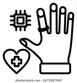 Ilustración de un solo icono de contorno de anillo inteligente