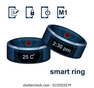smart ring realistic isolated white background