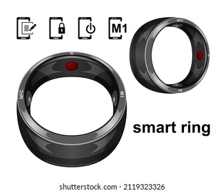 smart ring realistic isolated white background