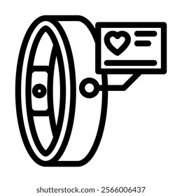 smart ring wearable line icon vector. smart ring wearable sign. isolated contour symbol black illustration