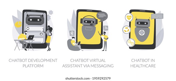 Smart robot abstract concept vector illustrations.