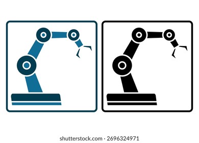 Ícone de braço robô inteligente. Ícone relacionado à Tecnologia. Estilo de ícone sólido. Design simples de vetor editável