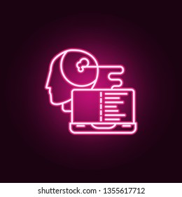 Smart robot artificial intelligence neon icon. Elements of Artifical intelligence set. Simple icon for websites, web design, mobile app, info graphics