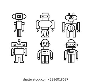conjunto de iconos de avatar del robot inteligente