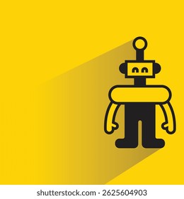 smart robot avatar with shadow on yellow background