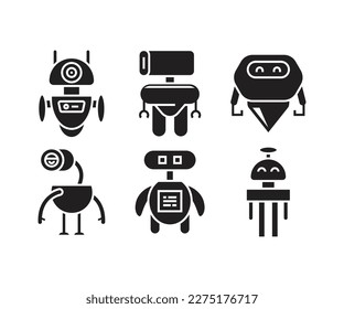 conjunto de iconos de caracteres de robot inteligente