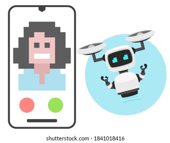 Smart robot customer service.To see the other vector robot illustrations , please check Robot collection.